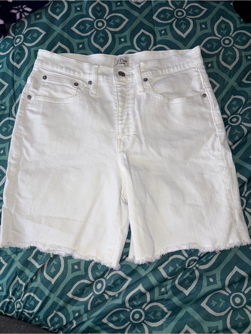 J. CREW White Denim Cutoff Shorts